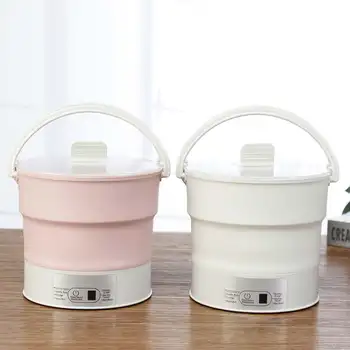 

220V Portable Folding Silicone Electric Hot Pot Kettle Heated Food Container Cooker Kettle Steamer Travel Outdoor Multi Cookers