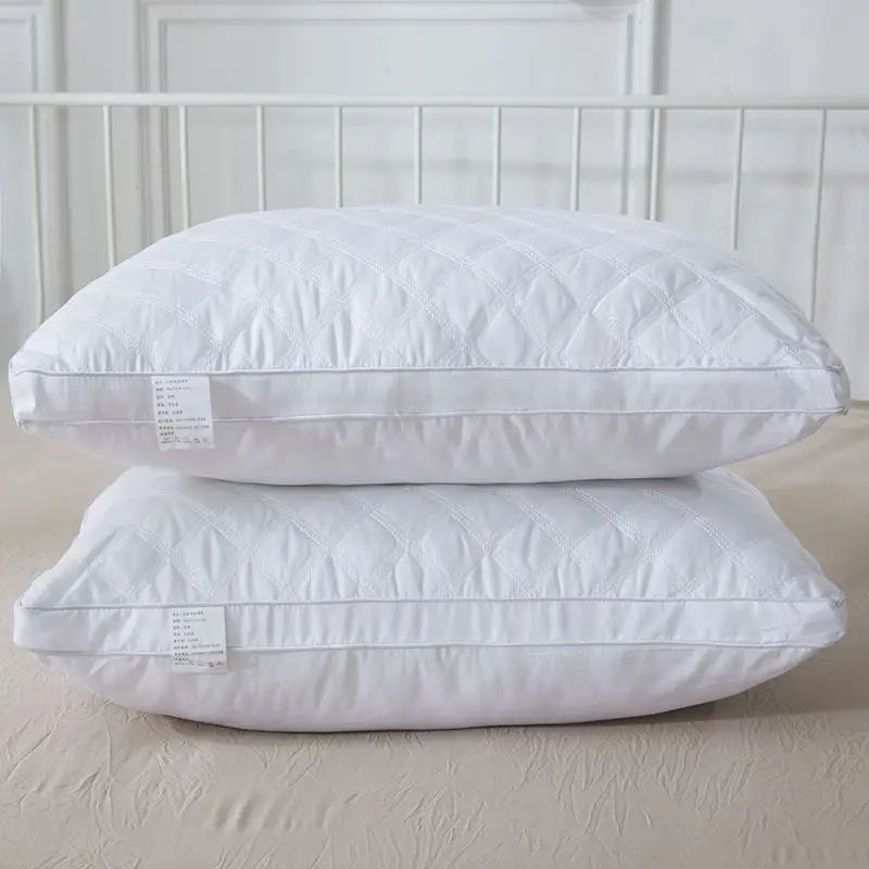 J7 White Soft Feather Fabric Pillow Sleep Pillow stretch Neck pillow for Sleeping Hotel standard and
