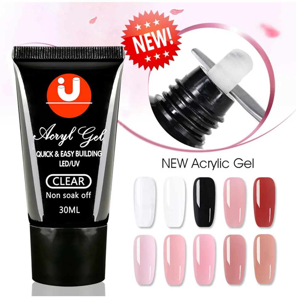 Neuestes Acrylgel 30g Poly-Nagelgel Semi-permanentes Gel zur Verlängerung Polygels Acrylgel Nagellack Maniküre Builder UV Gellac – Detail 4