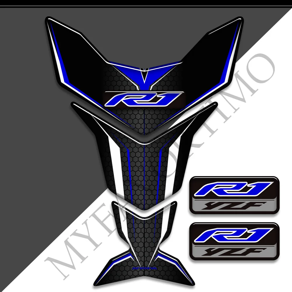 Motorcycle Emblem Logo Gas Knee Kit Tank Pad Stickers Decals Protector For YAMAHA YZF-R1 YZFR1 YZF R1 R 1000 luckymarche le match emblem knee socks qxlax23421ivx