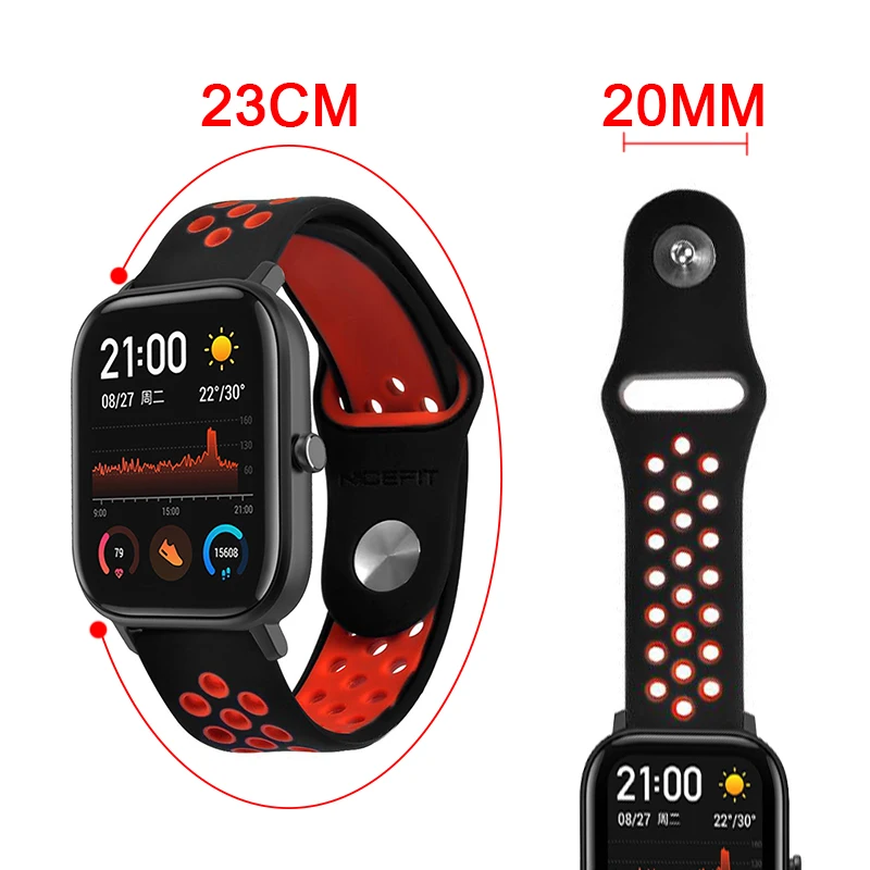 Силиконовые двухцветные дышащие отверстия для Huami Amazfit GTS ремешок для часов Huami Amazfit GTS силиконовые Ремешки для наручных часов аксессуары