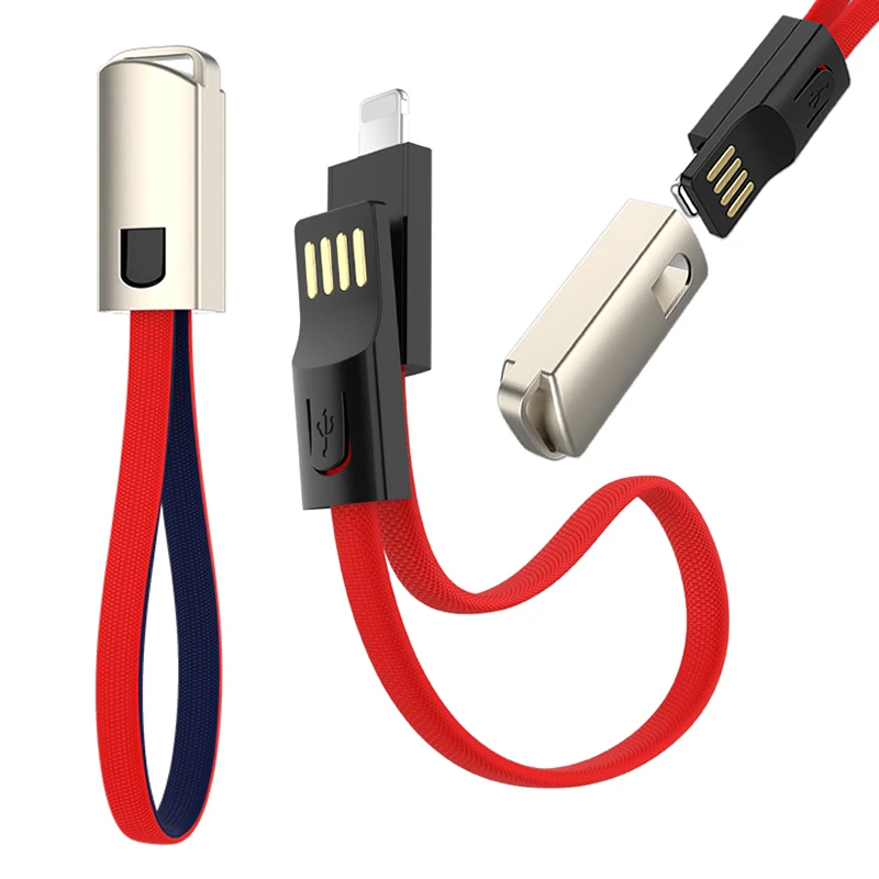 Брелок USB кабель 2.1A type C Micro USB кабель для быстрой зарядки для samsung Xiaomi портативное зарядное устройство Micro USB брелок короткий кабель