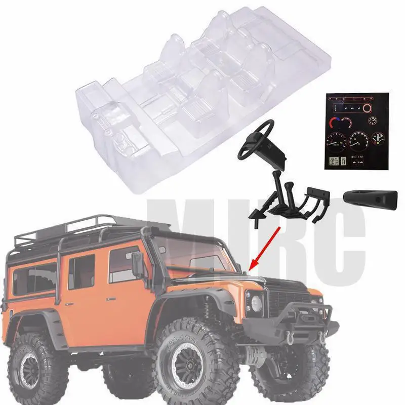 

Simulation Transparent Interior Trim For Trx4 Defender Trax TRX-4 Trx4 82056-4 Cockpit Seat Dash Board Steering Wheel (1kit)