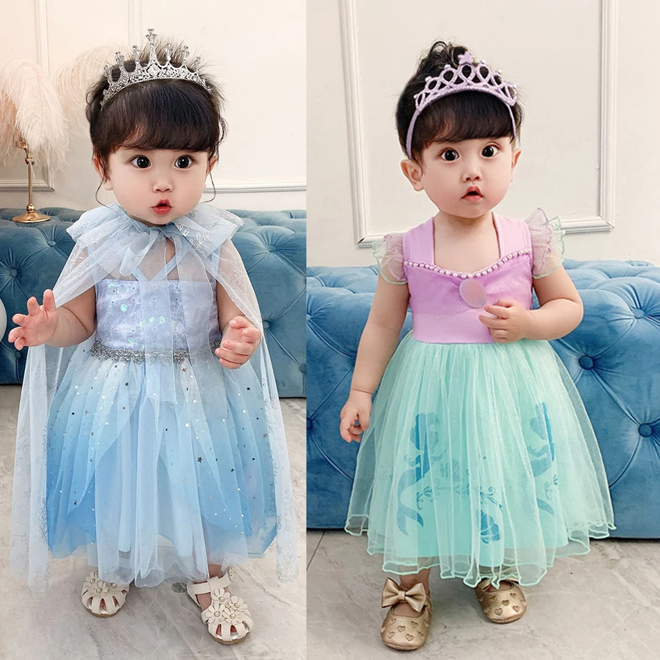 Baby Girls Princess Dress Fancy Costume Toddler Cosplay Arier Snow White Elsa Infant Alice Gowns Girl Birthday vestidos | Детская одежда
