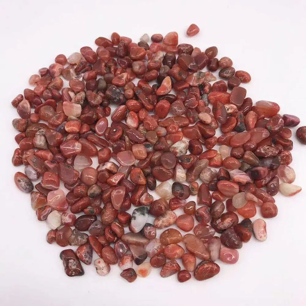 Red agate 100 г/пакет натуральный смешанный кварцевый камень каменный гравий натуральные барабанные камни, минералы для аквариума украшения сада - Цвет: Red agate
