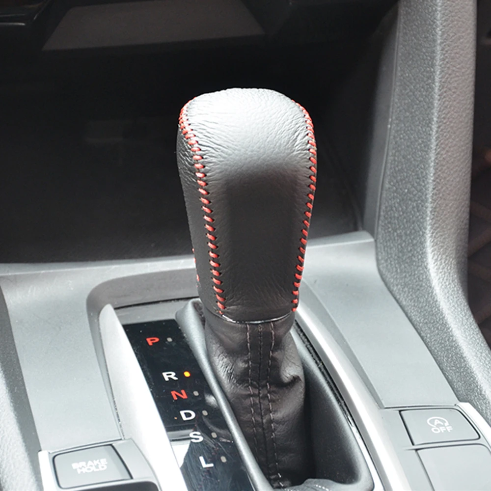 Для Honda Civic 10 10 управление передачей автомобиля Накладка авто наклейка ПУ кожа авто Стайлинг Аксессуары - Название цвета: Красный