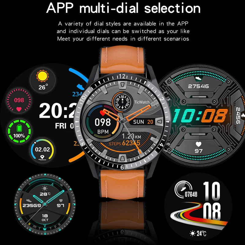 LIGE Full Touch Screen Men Smartwatch Heart Rate