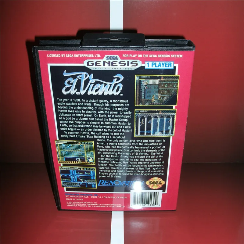 EL Viento US чехол с коробкой и руководством для sega Megadrive Genesis Видео игровой консоли 16 бит MD карты