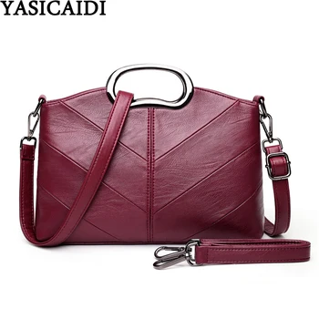 

YASICAIDI Female Tote Crossbody Shoulder Bag Women's Patchwork Leather Handbags Solid PU Ladies Hand Bags Sac A Main Femme 2019