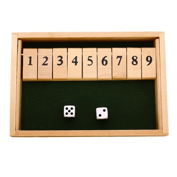 

Hight Quality Wooden Board Game Shut the Box Game 2 Players 9 Numbers Board Game for Kid Party Board Game