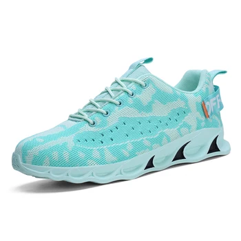 

Outdoor Flying Weaving Breathable Running Shoes Men Non-slip Lace Up Sports Shoes Casual Light Sneakers