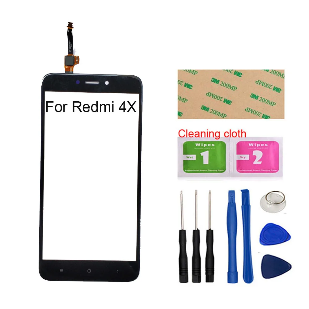 5,0 ''сенсорный экран для Xiaomi Redmi 4A 4X сенсорный экран дигитайзер сенсор стеклянная панель Замена - Цвет: 4X Black Tool