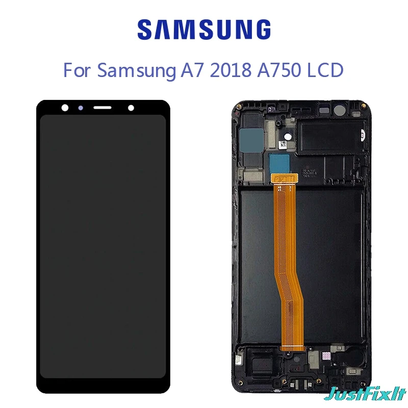 Замена супер amoled 6,0 ''для samsung Galaxy A7 SM-A750F A750F A750 ЖК-дисплей кодирующий преобразователь сенсорного экрана в сборе