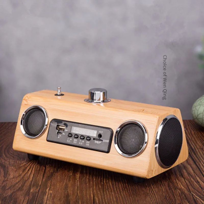 Бамбуковое дерево Ретро антенна радио MP3 умный bluetooth динамик Зарядка Подключение