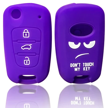 

Silicone Car Key Case Cover For Hyundai IX20 I35 Norms Solaris For Kia Sportage Rio 3 Sorento Soul Picanto Dont Touch My Key Fob