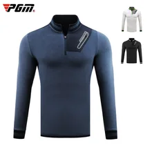 PGM, мужские зимние рубашки для гольфа, уличная теплая утолщенная флисовая куртка, ветрозащитная футболка с длинным рукавом, Спортивная одежда на молнии, M-XXL, D0837