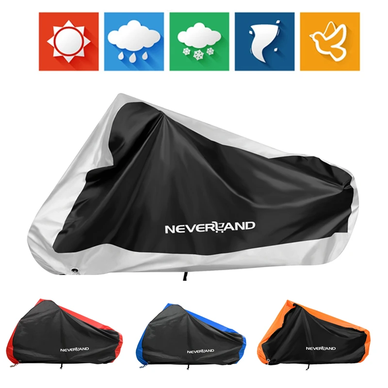 Cubiertas protectoras para motocicleta 190T, impermeables, color negro, plateado, azul, naranja y rojo, para exterior, interior, Motor de Scooter, protección UV a prueba de Polvo y lluvia
