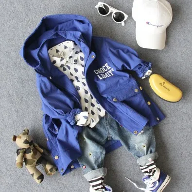 only jacket 90-135 см, новинка года, осенняя Модная стильная ветровка с надписью для мальчиков, повседневная куртка с капюшоном для мальчиков, Детская весенне-осенняя одежда - Цвет: only jacket