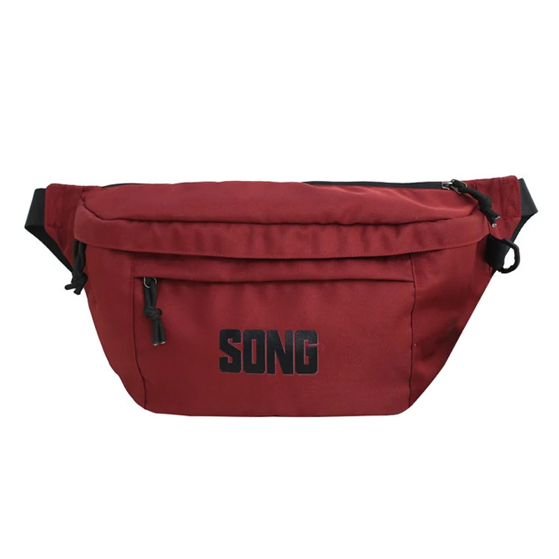 Red waist bag Большая вместительная поясная сумка унисекс, поясная сумка, уличная нагрудная сумка в стиле хип-хоп, сумки с бананами, высокое качество, уличная большая поясная сумка - Цвет: Red waist bag