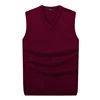 S-6XL Men Sleeveless Sweater Vest Male Autumn Spring Cotton Knitted Solid Vest Sweater Man Business V Neck Top Slim Sweaters Boy 3