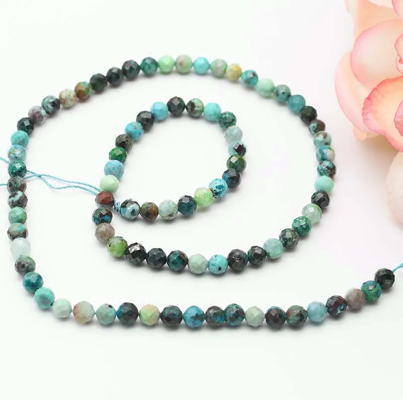 4-12mm Natural True Phoenix Faceted Round Bead For Jewelry Making Findings DIY Bracelet Necklace 15.5