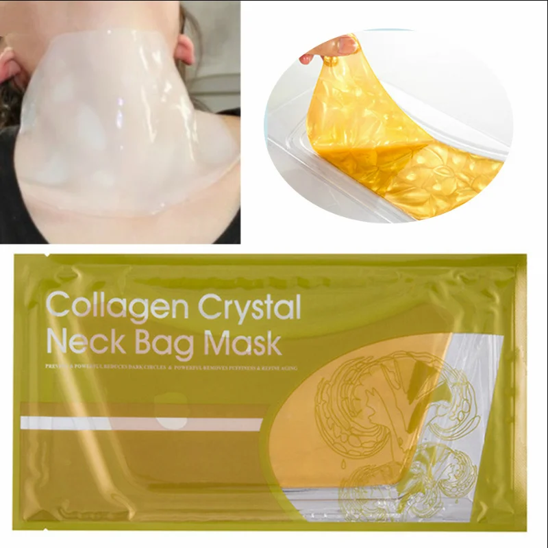 

Hot Gold Collagen Neck Mask Crystal Gold Powder Whitening Anti-Aging Neck Care Moisturizing Remove Neck Wrinkles TSLM1