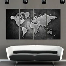 Pósteres artísticos de pared de mapa del mundo sin marco, pinturas, decoración del hogar para el salón para decoraciones, accesorios, 4 piezas