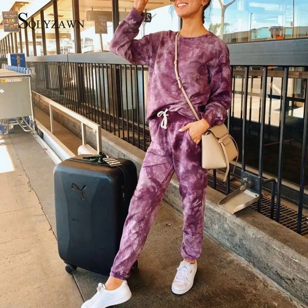 purple tie dye tracksuit