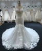SL-176 Customized Sexy Deep V neck Sleeveless Mermaid Wedding Dress 2020 Long Train Wedding Gowns Vestido De Noiva 1