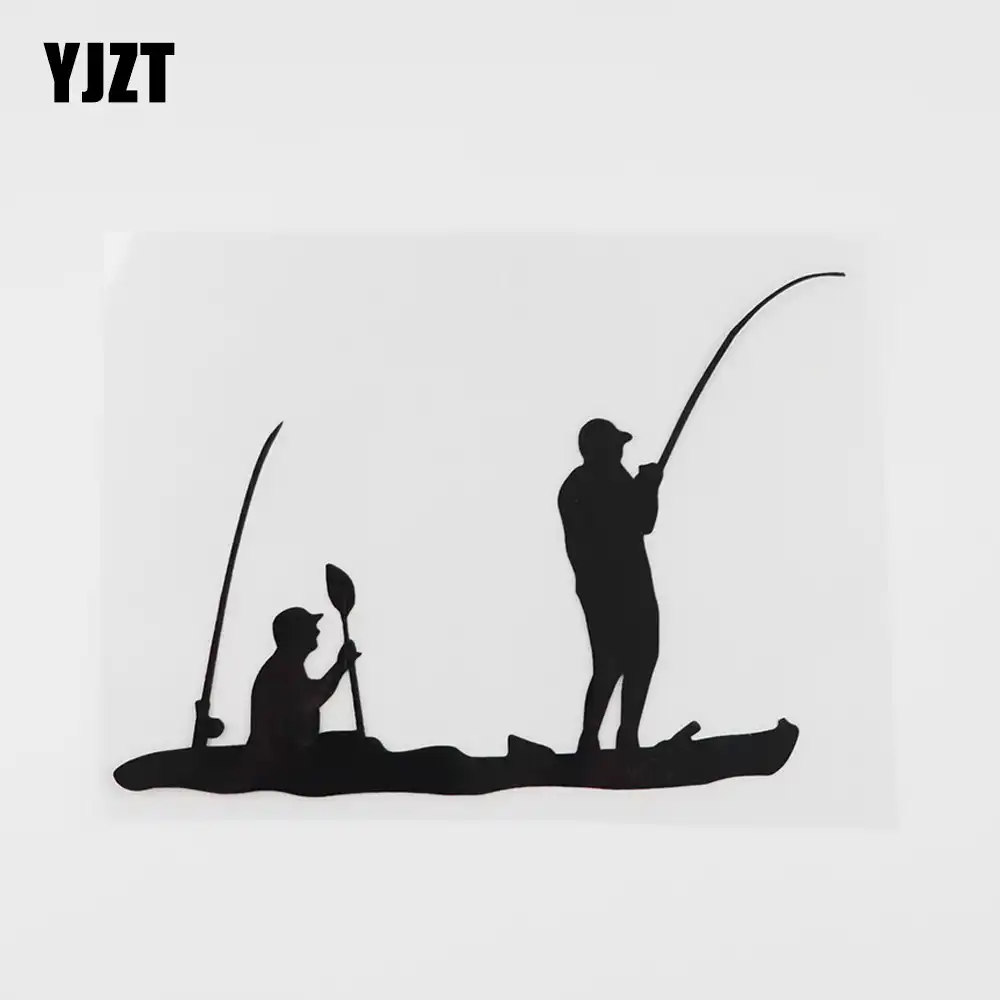 Download Yjzt 14 4cmx9 8cm Fishing Kayak Father Son Decal Vinyl Car Sticker Black Silver 8a 0846 Car Stickers Aliexpress
