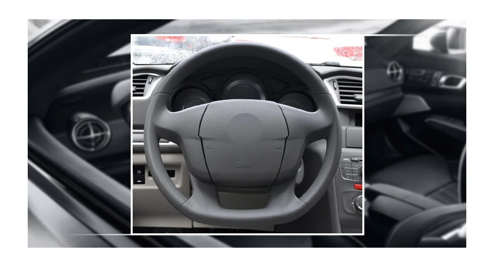 Черный PU искусственная кожа Чехлы рулевого колеса автомобиля для Citroen C4 C4L