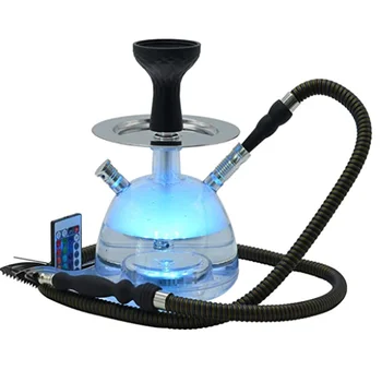 

Hookah Set, Micro Modern Acrylic Bubble Hookah with System Silicone Hookah Bowl Silk Hookah Hose Tongs Magical LED Light for Bet