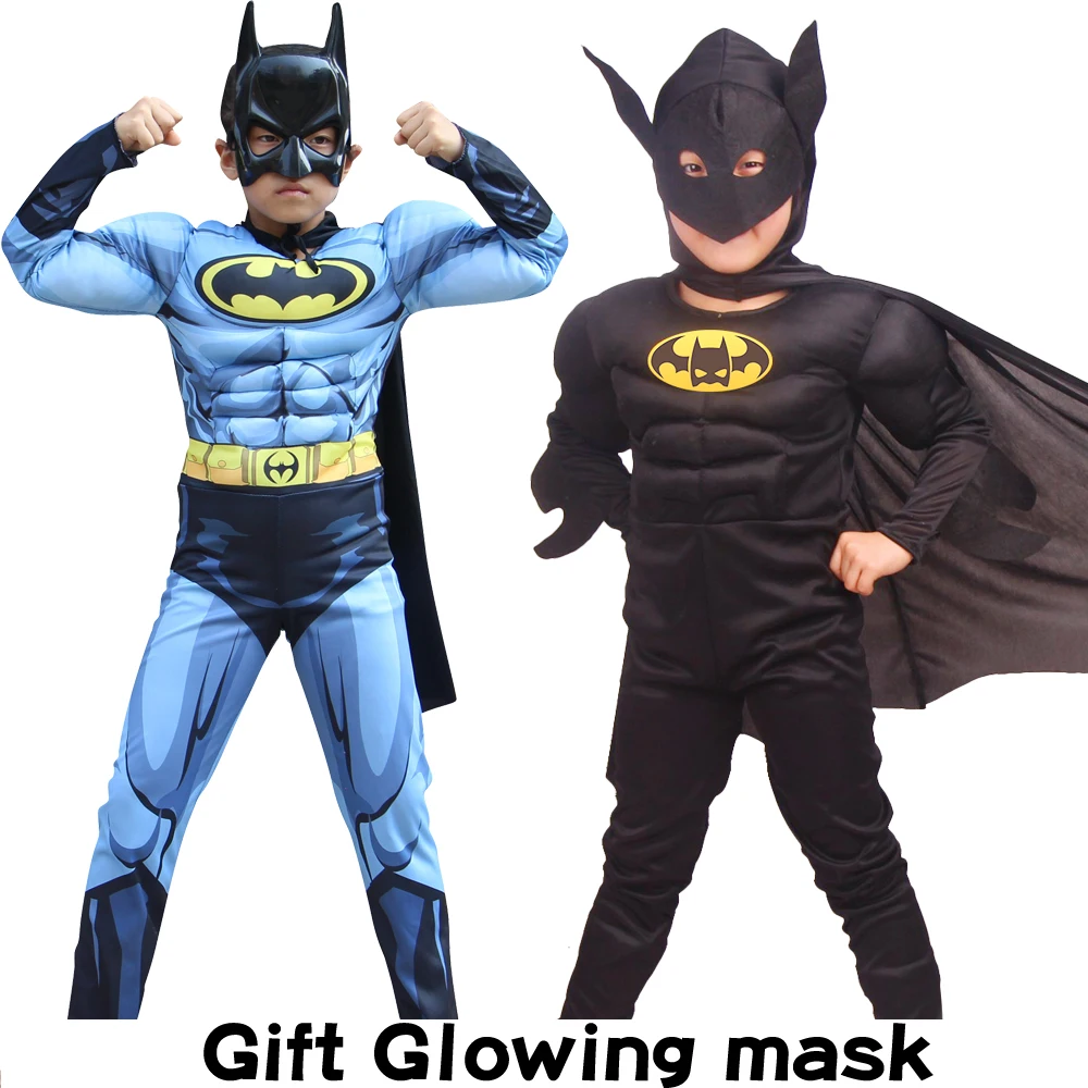 Halloween Carnival Muscle Batman Costumes Mask Cloak Movie Character Superhero Cosplay Masquerade Evening Superman Role dress