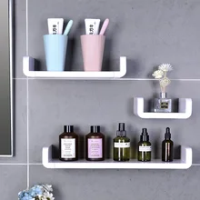 Bathroom Shelves Organizer Wall-Mounted Shampoo Bath Shower Rack Kitchen Storage Holder Accessory Bathroom Accessories Set Shelf