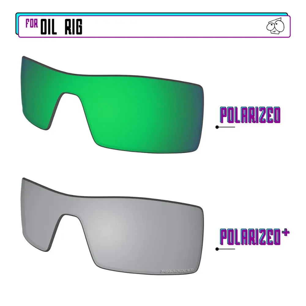 

EZReplace Polarized Replacement Lenses for - Oakley Oil Rig Sunglasses - SilverP Plus-Green P