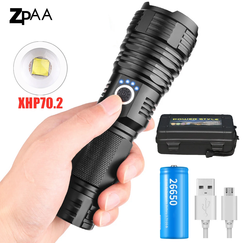 Светодиодный фонарик XHP50 XHP70 XHP70.2, Ультра мощный, перезаряжаемый с USB|Фонарики и осветительные приборы| | АлиЭкспресс
