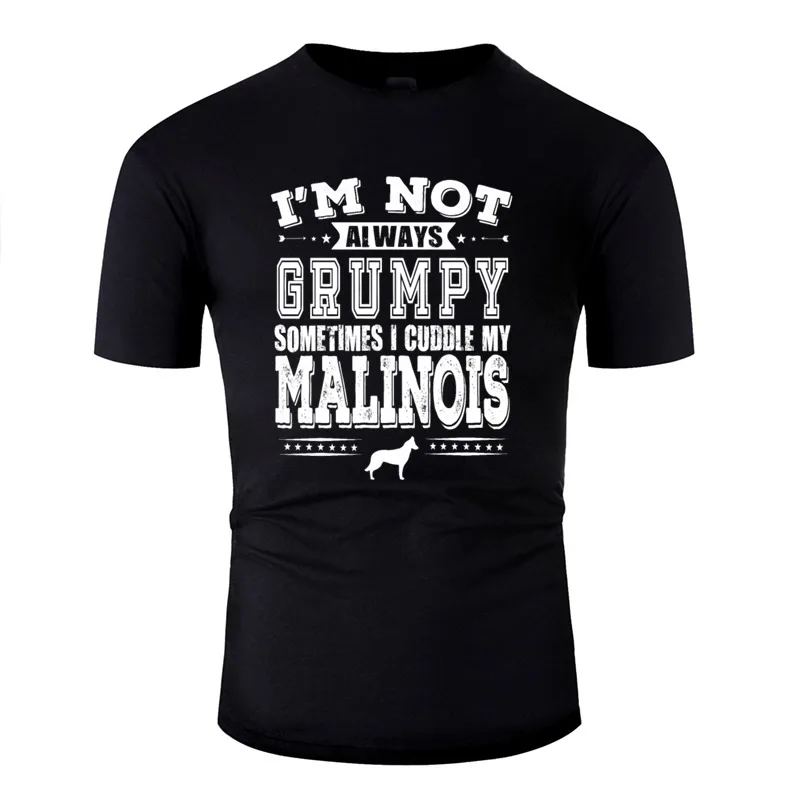Crazy Grumpy Malinois собака Владелец Забавный подарок футболка для мужчин хлопок