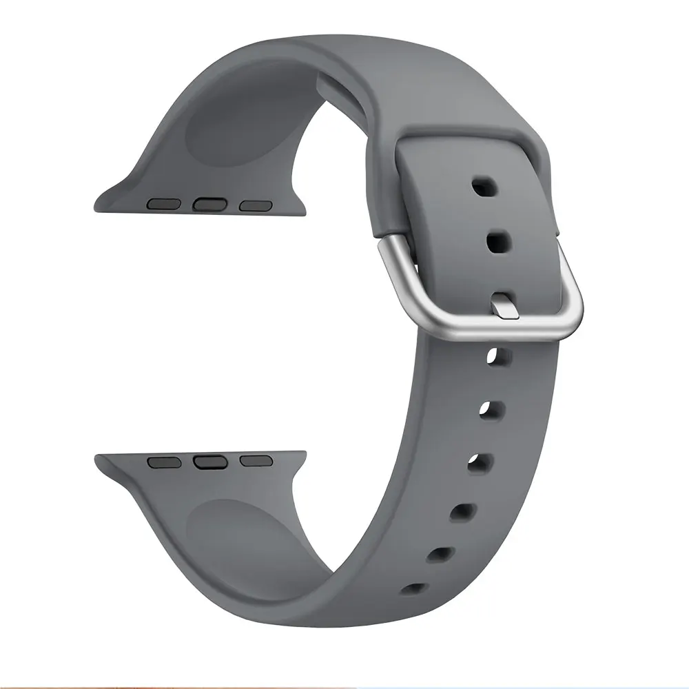 Силиконовый ремешок для наручных часов Apple Watch, 42 мм, 38 мм, Версия 44 мм 40 мм Резиновый Браслет ремешок для часов Iwatch серии 5/4/3/2/1 браслет