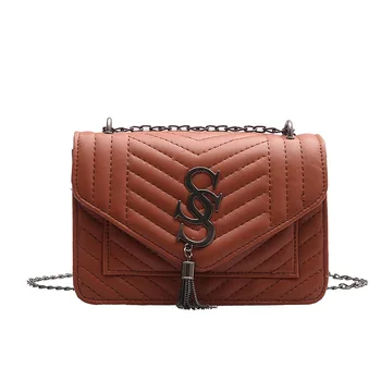 

New Designer Ladies Shoulder Messenger Bag Solid Color PU Leather Crossbody Bags For Women Chain Single Shoulder Designer Bag