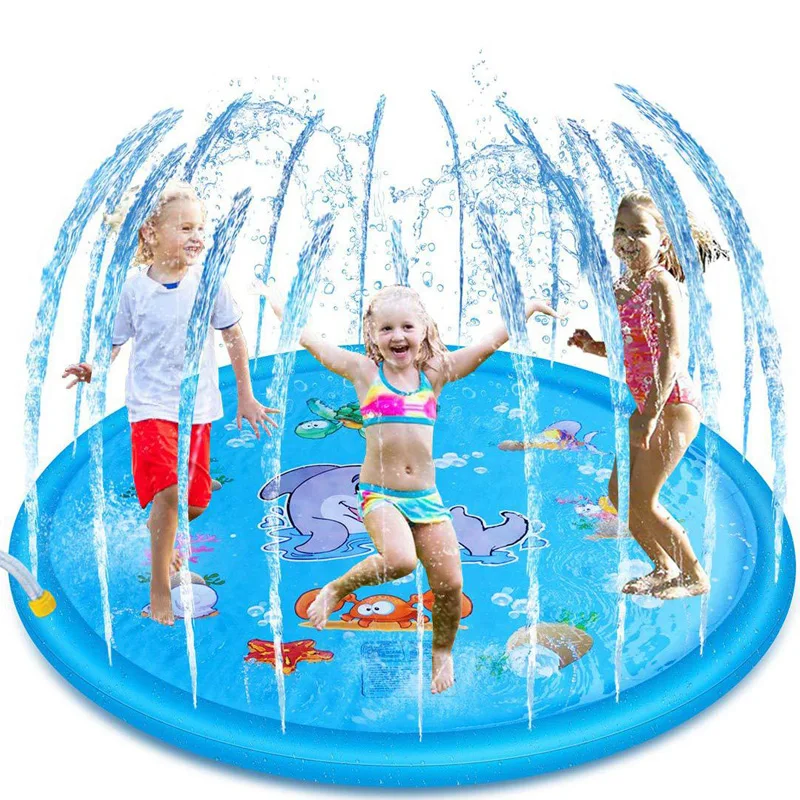 

Water Splash Sprinkler Pad Play Game Mat for Children Kids Summer Outdoor Party HUG-Deals