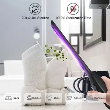 

Household Handheld UVC Disinfection Stick LED Sterilizer Wand UV Germicidal Lamp Germs Bacteria Killer USB Ultraviolet Light