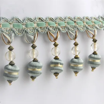 

1M Bead Ball Curtain Lace Trims Tassel Edge Decor DIY Sewing Sofa Stage Lamp Decorative Lace Ribbon Trim Curtain Accessories