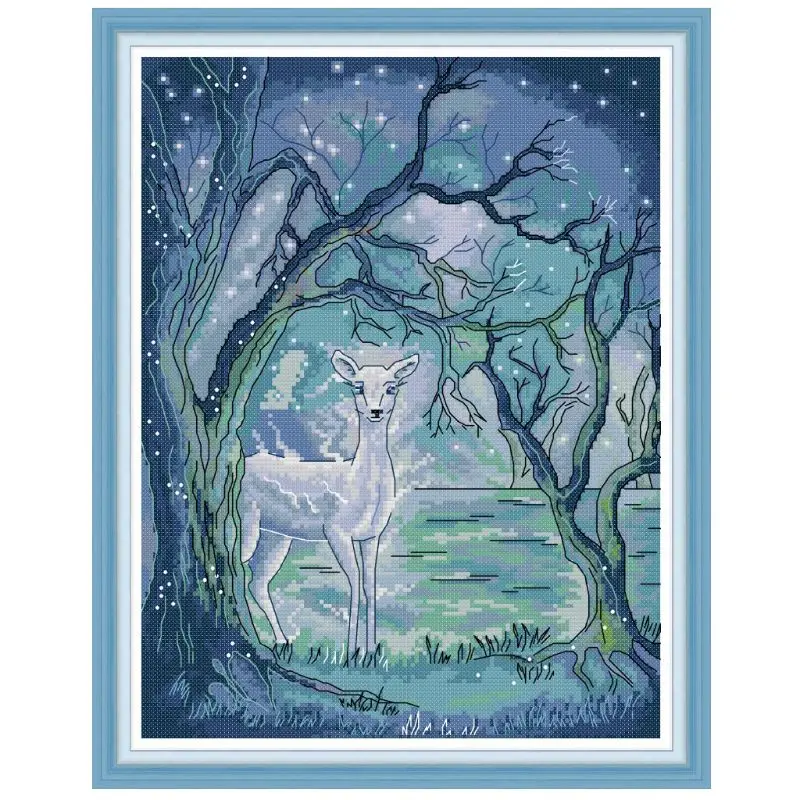 Deer DIY Handmade Needlework Counted 14CT Printed Cross Stitch Embroidery Kit Set Home Decoration Q6PE