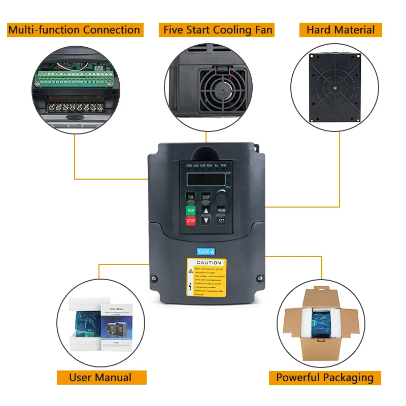 220 кВт 220 В VFD инвертор 3 кВт/4 кВт/кВт преобразователь частоты 1p-вход 3p-выход в для ЧПУ управления шпинделем двигателя