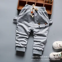 Штаны для мальчиков г. Весенне-осенние новые стильные брюки в Корейском стиле для мальчиков модные повседневные спортивные штаны из чистого хлопка для малышей