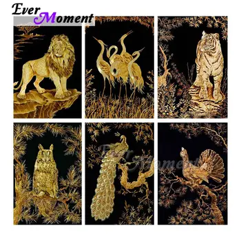 

Ever Moment Diamond Painting Black And Gold Animal Pianting By Diamond Full Square Resin Drills Art Craft Kits For Giving 4Y517