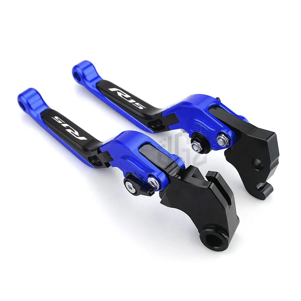Blue 2pcs Motorcycle Brake Handle Lever CNC Aluminum Clutch Brake Levers Modified for YAMAHA YZF R15 V3 2013 - Цвет: Blue