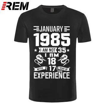 

December Men's Short Sleeve T shirt Printed Casual Fashion 1985 YEARS shirt January February March April May June July August