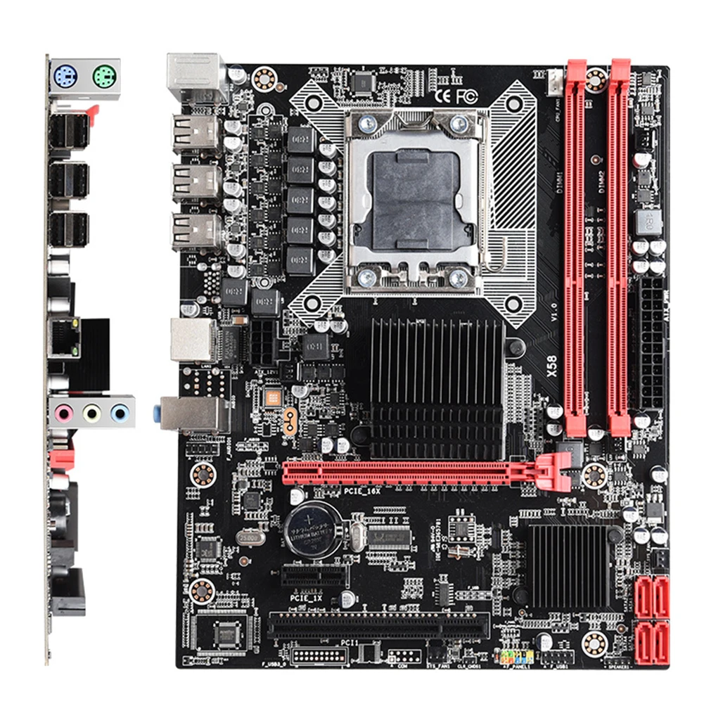 

X58 Durable USB2.0 Office Stable Dual Channel Motherboard Desktop PCI Express Memory Solid State 32G DDR3 Computer LGA 1366