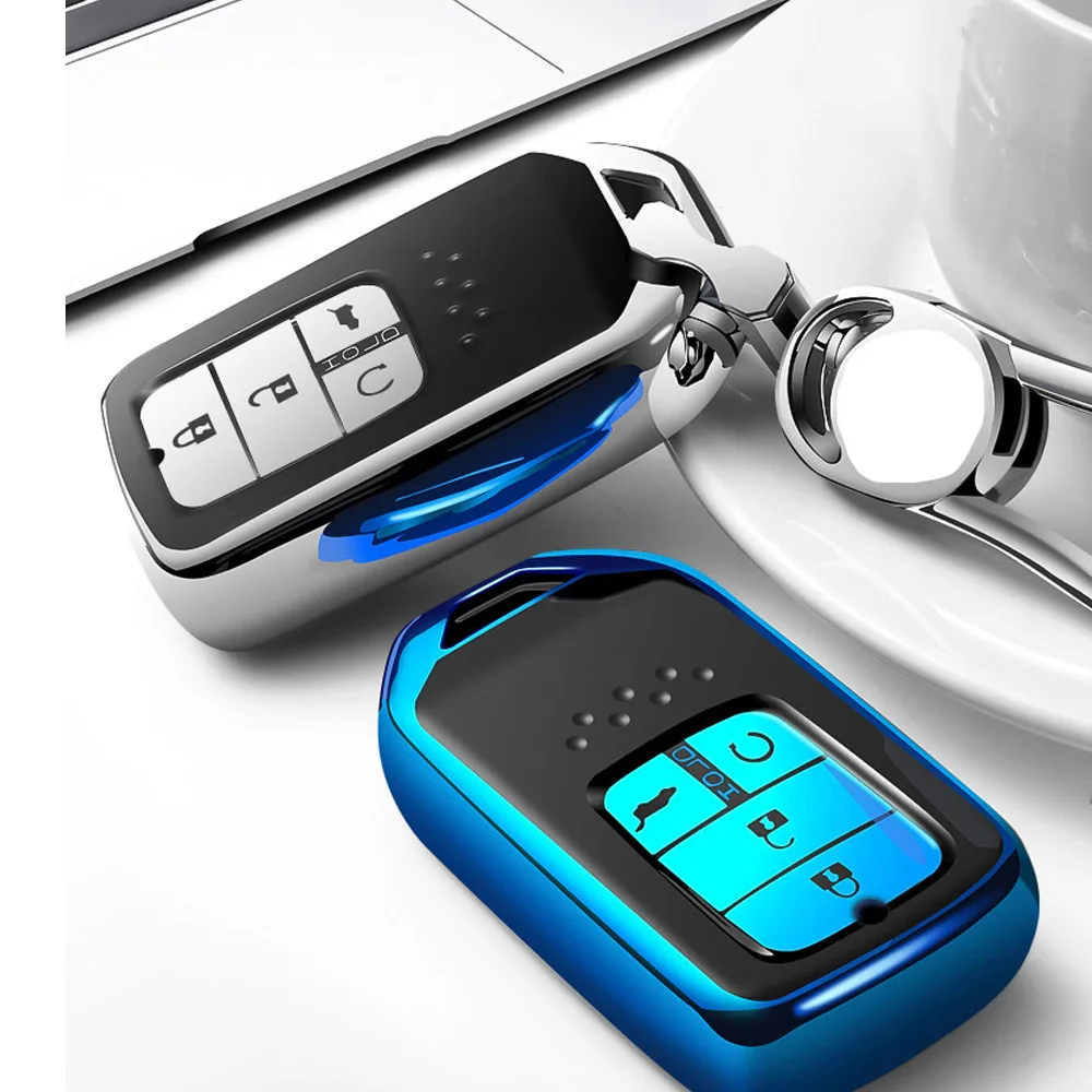 ТПУ чехол для ключей автомобиля ключ чехол оболочка для Smart ключа для Honda Civic CR-V Accord XR-V Spirior 2/3/4 пуговицы автомобильные аксессуары